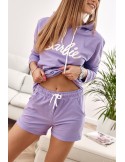 Purple tracksuit set with shorts 1840 - Online store - Boutique